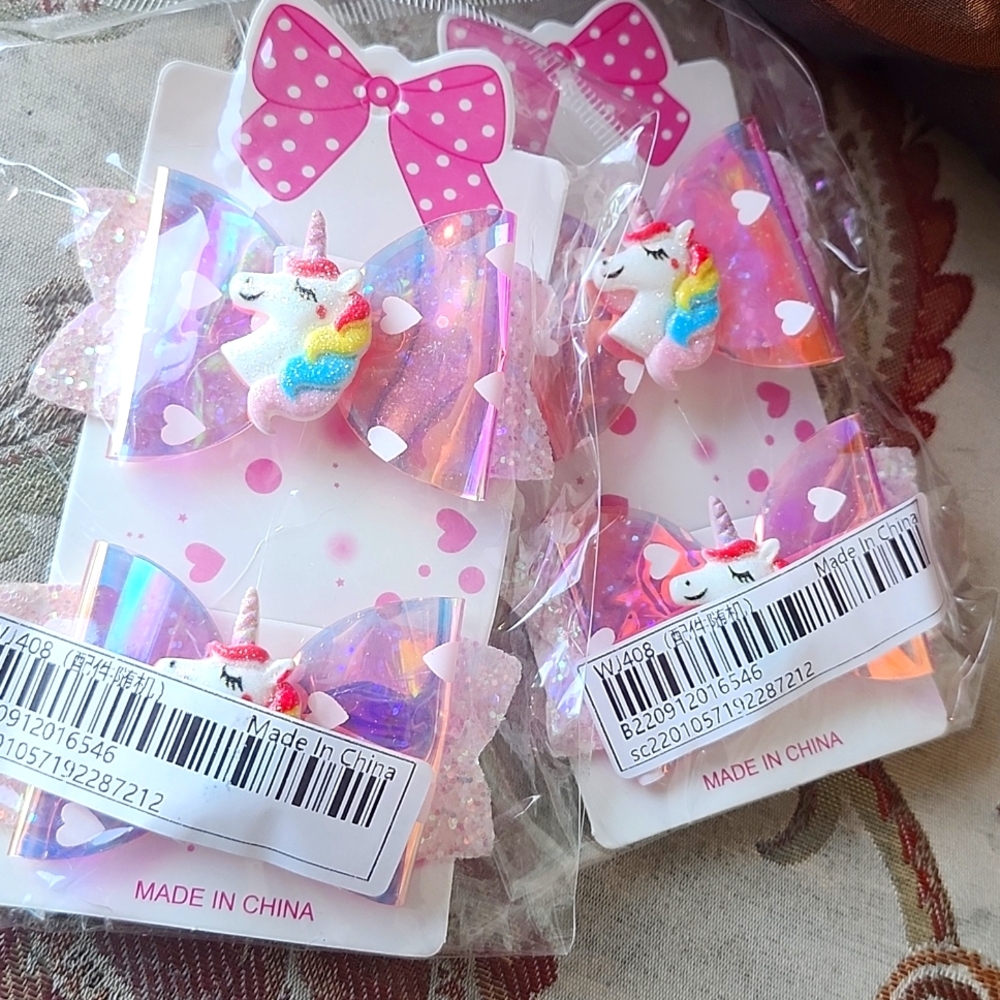 Unicorn sparkly bow